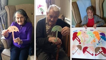 Derbyshire Residents stay dry with umbrella-themed crafts